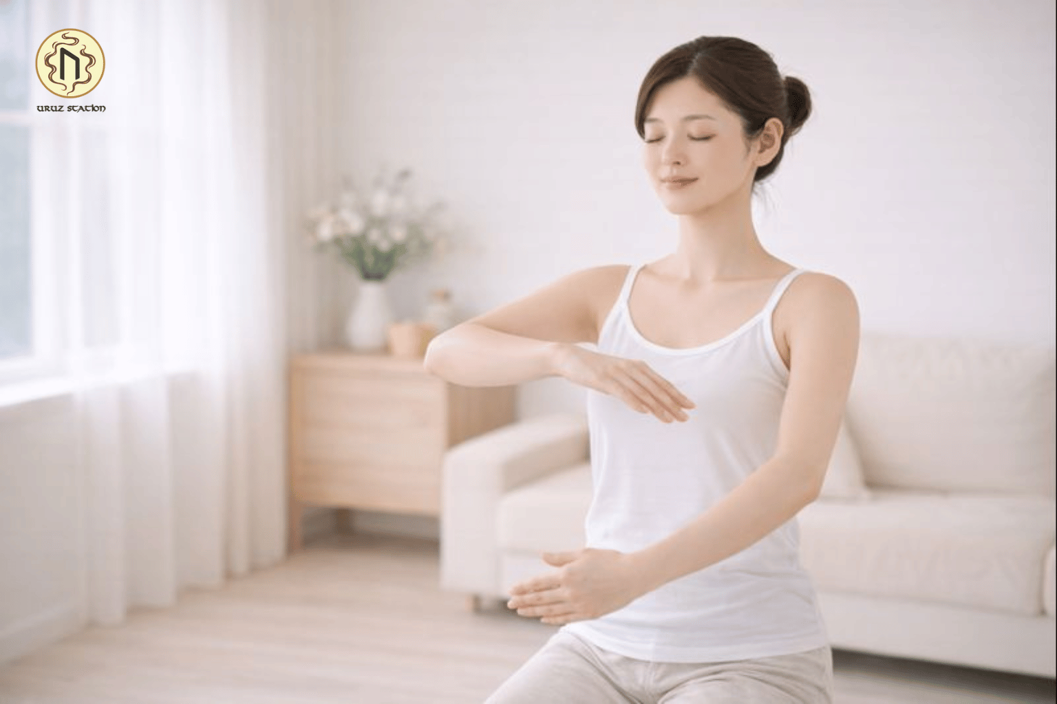 Các chuyển động khí công mềm và chậm giúp xả căng thẳng, hạ hỏa trước khi ngủ