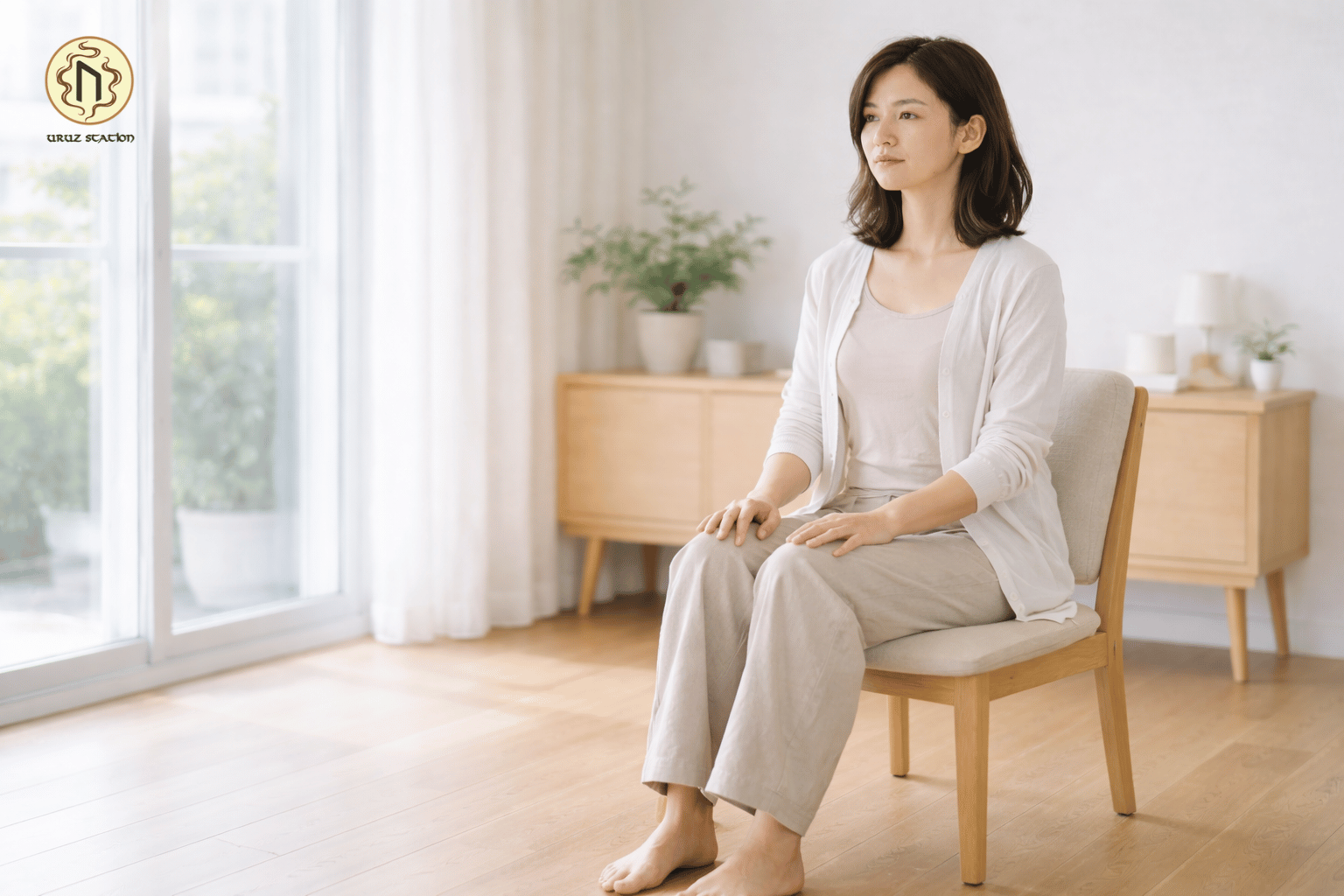 Tư thế ổn định trong thiền hơi thở giúp phổi mở rộng và hệ thần kinh cảm nhận sự an toàn